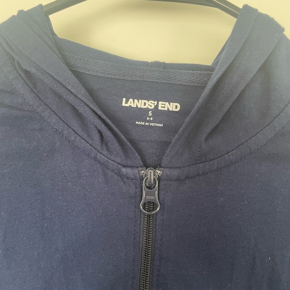 Lands' End Navy Hooded Zip-Up Dress – Size S - Picture 2 of 7